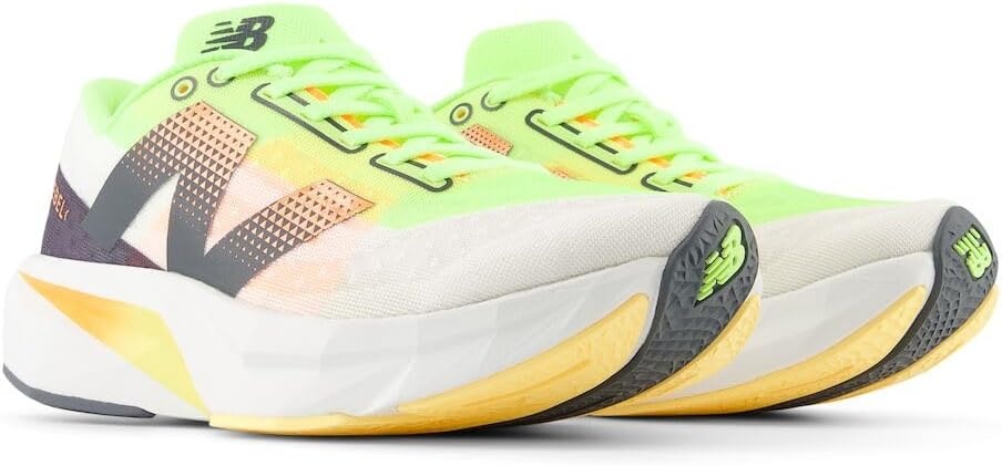 image:imageNew Balance Mens FuelCell Rebel V4 Running ShoesWhiteBleached Lime GloHot Mango