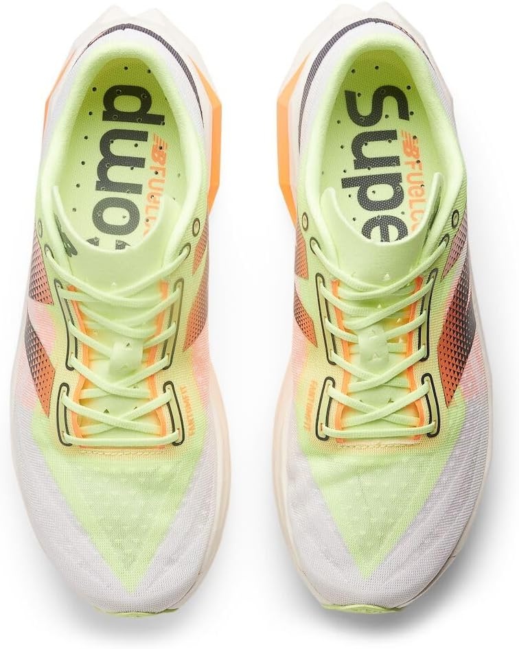 image:imageNew Balance Mens FuelCell Supercomp Elite V4 Running ShoesWhiteBleached Lime GloHot Mango
