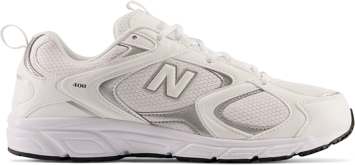 image:imageNew Balance Mens 408 V1 SneakersWhiteSilver MetallicBlack