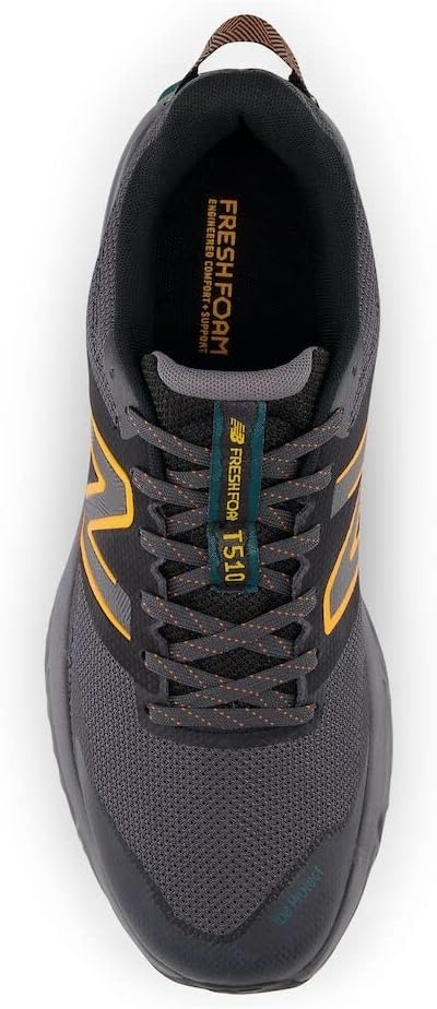 image:imageNew Balance Mens Fresh Foam 510 V6 Trail Running ShoesMagnetBlackHot Marigold