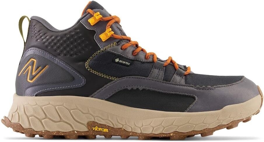 image:imageNew Balance Mens Fresh Foam X Hierro V1 MidCut Trail Runners Trail Running ShoesBlackMagnetHot Marigold