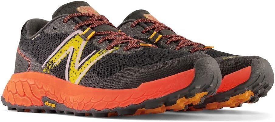 image:imageNew Balance Mens Fresh Foam X Hierro V7 ShoesBlacktopNeon DragonflyHot Marigold