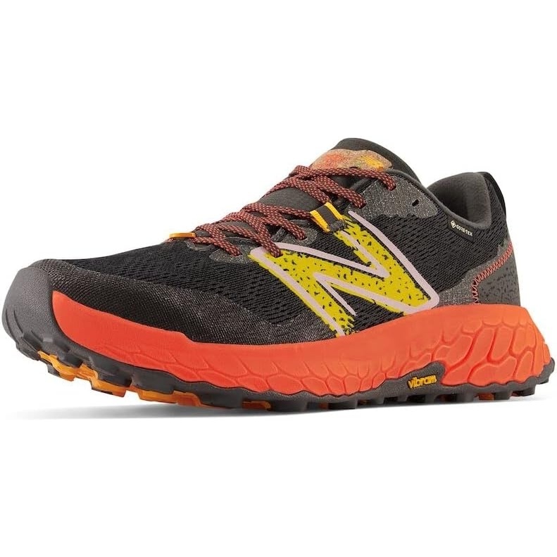 image:imageNew Balance Mens Fresh Foam X Hierro V7 ShoesBlacktopNeon DragonflyHot Marigold