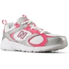 New Balance Men’s 408 V1 Sneakers(White/Silver Metallic/Dragon Berry)
