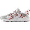 New Balance Men’s 408 V1 Sneakers(White/Silver Metallic/Mercury Red)