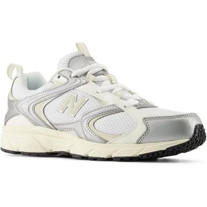 New Balance Men’s 408 V1 Sneakers(White/Linen/Silver Metallic)