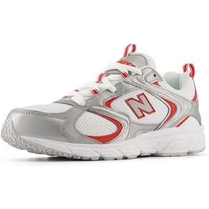 New Balance Men’s 408 V1 Sneakers(White/Silver Metallic/Mercury Red)