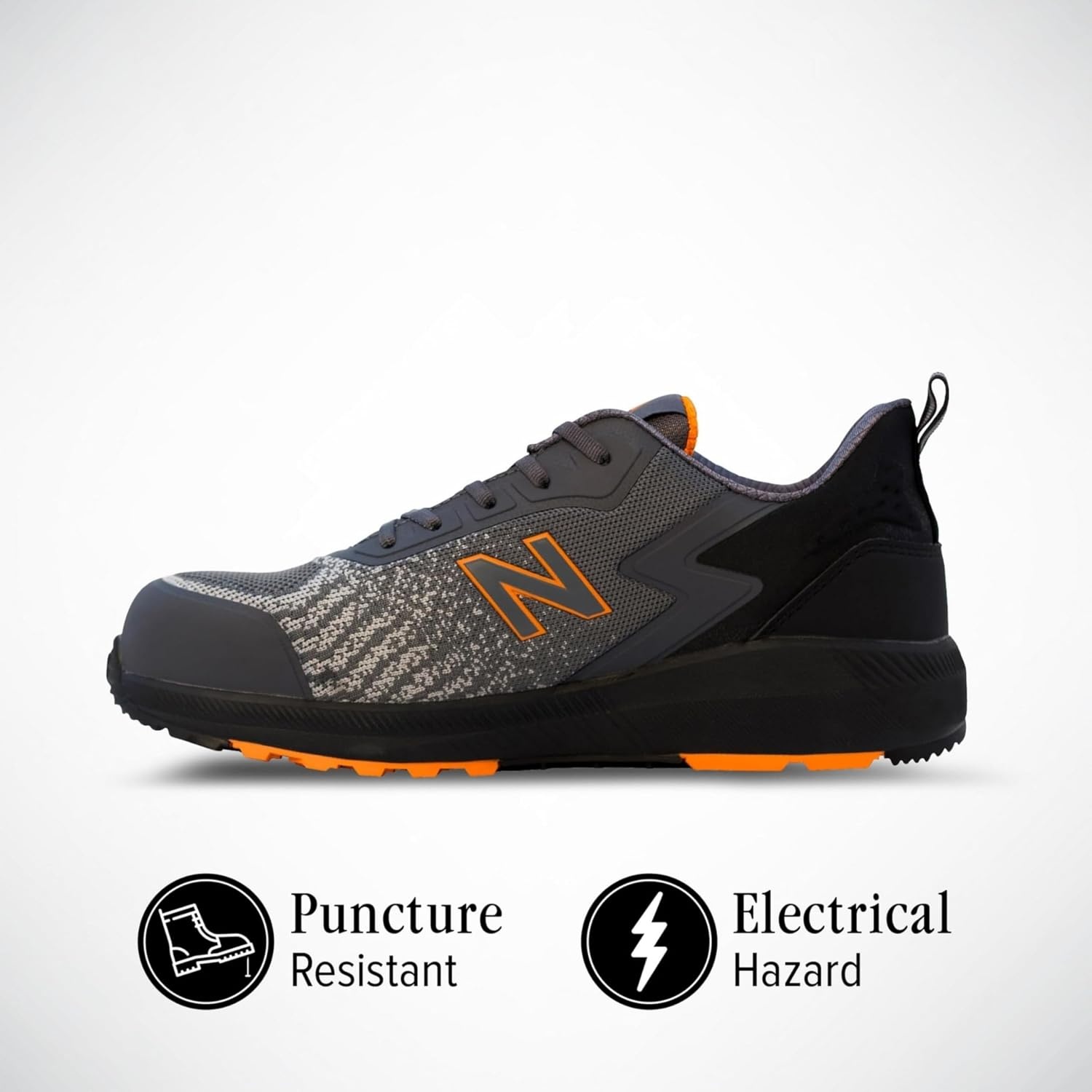 image:imageNew Balance Mens Composite Toe Safety Shoe Speedware Slip Resistant Puncture Resistant Electrical HazardGreyOrange