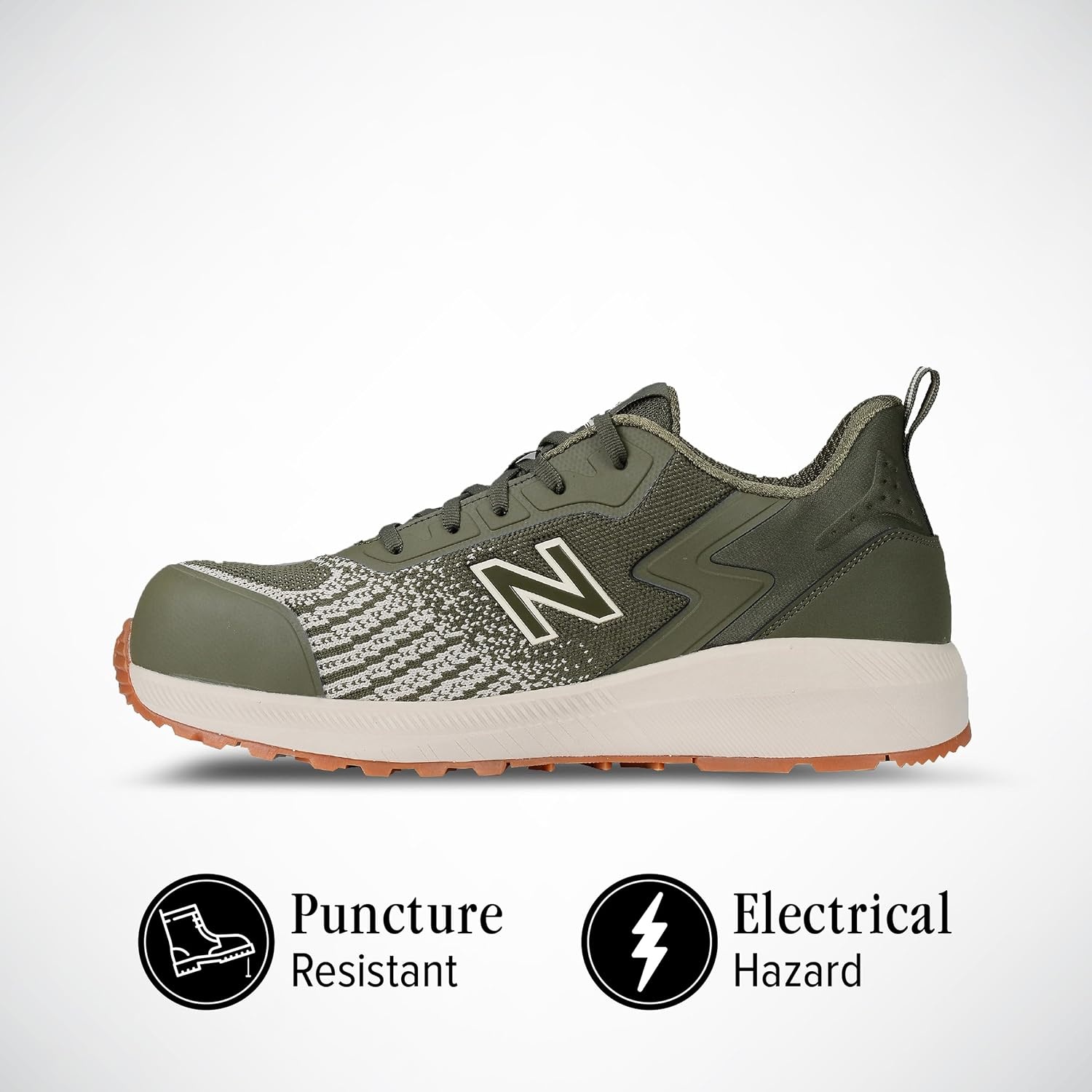 image:imageNew Balance Mens Composite Toe Safety Shoe Speedware Slip Resistant Puncture Resistant Electrical HazardOliveWhite
