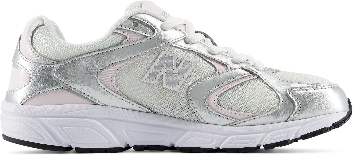 image:imageNew Balance Kids 408 Lace Sneaker Big KidLight Silver MetallicPink Salt