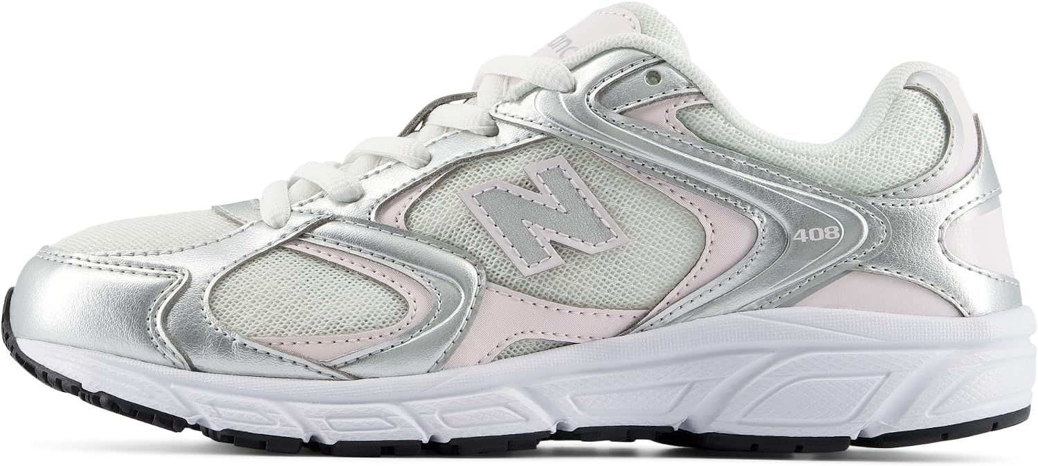 image:imageNew Balance Kids 408 Lace Sneaker Big KidLight Silver MetallicPink Salt