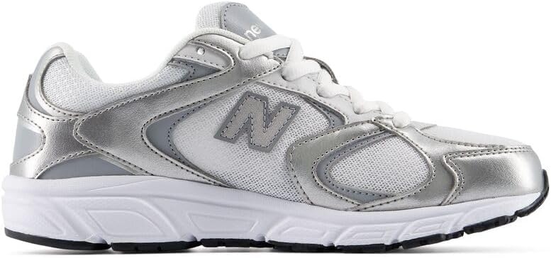 image:imageNew Balance Kids 408 Lace Sneaker Big KidSilver MetallicSlate Grey