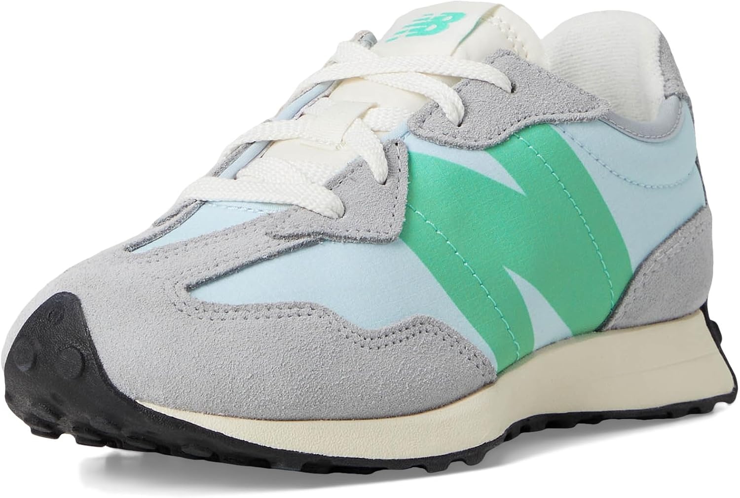 image:imageNew Balance Kids 574 Newb V2 Familiar Ground Hook and Loop SneakerAluminum GreyCyber Jade