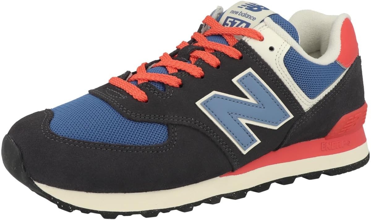 image:imageNew Balance Kids 574 Newb V2 Familiar Ground Hook and Loop SneakerPhantomBlue AgateBlast Red