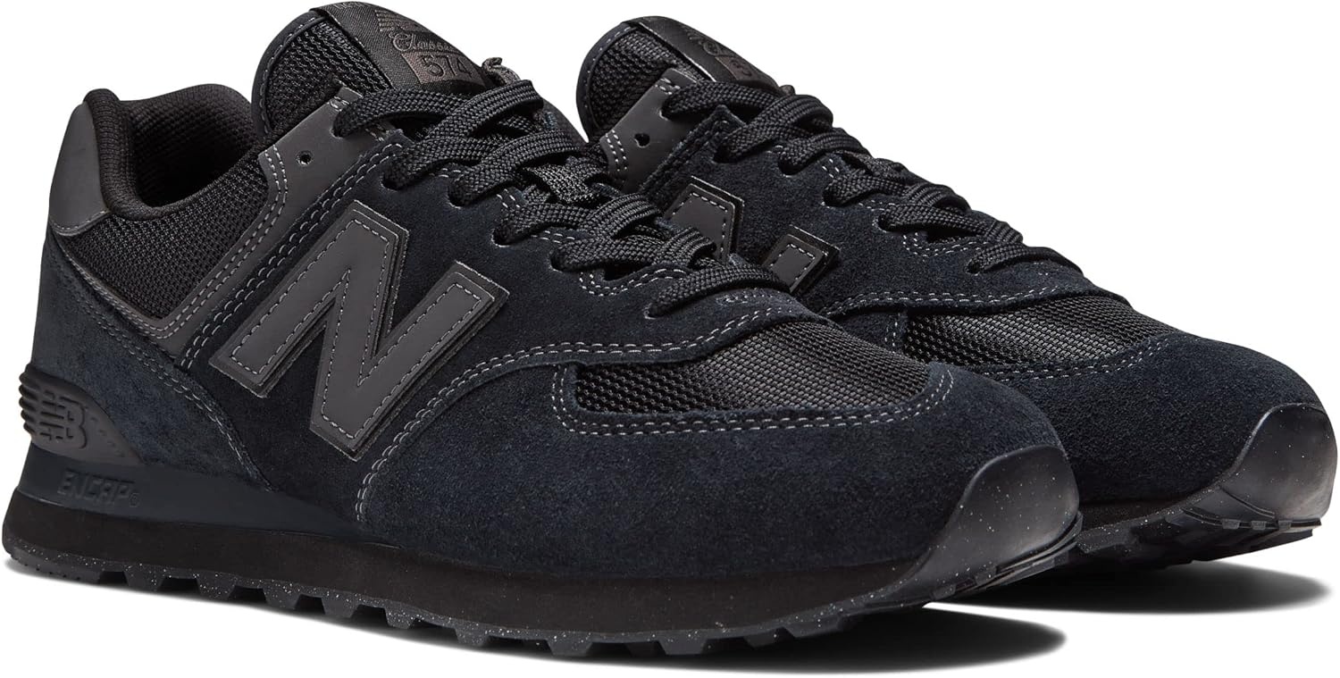image:imageNew Balance Kids 574 Newb V2 Familiar Ground Hook and Loop SneakerTriple Black Eve Dark
