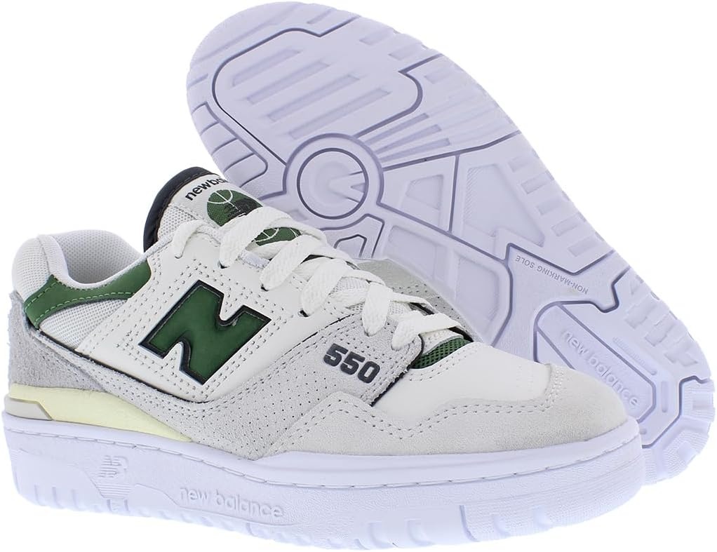 image:imageNew Balance Womens 550 SneakersBright WhiteGreencloud White