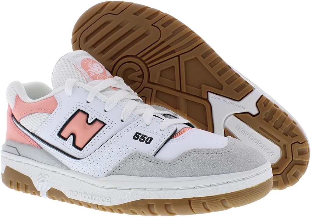image:imageNew Balance Womens 550 SneakersGreyPinkWhite