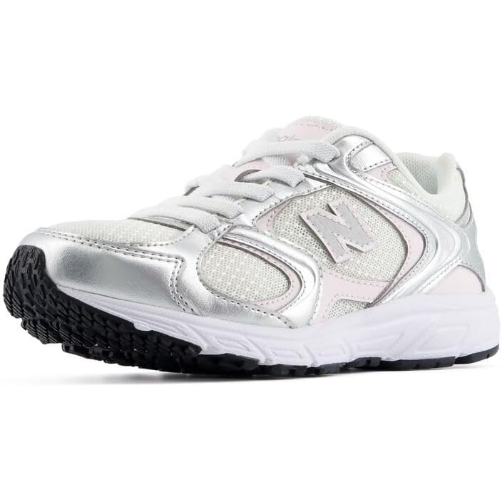 image:imageNew Balance Kids 408 Bungee Lace Sneaker Little KidLight Silver MetallicPink Salt