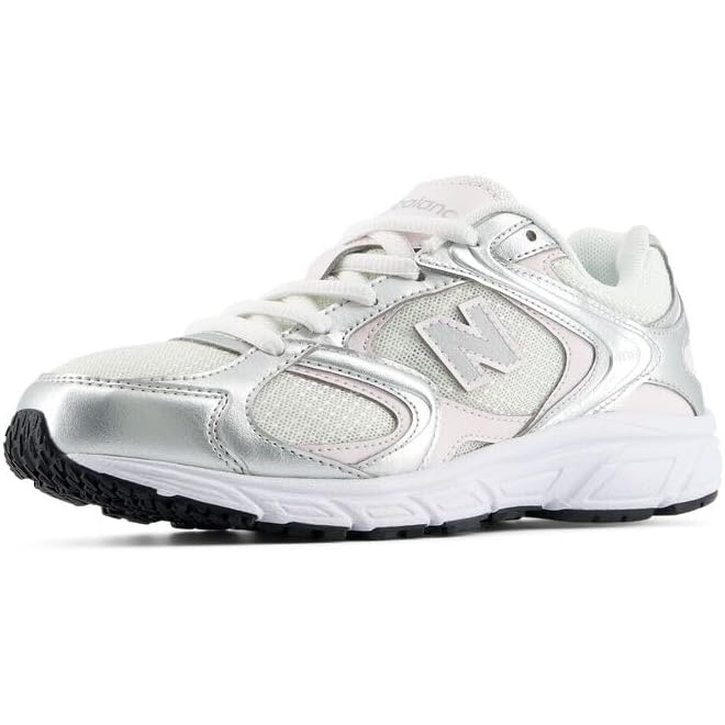 image:imageNew Balance Kids 408 Lace Sneaker Big KidLight Silver MetallicPink Salt