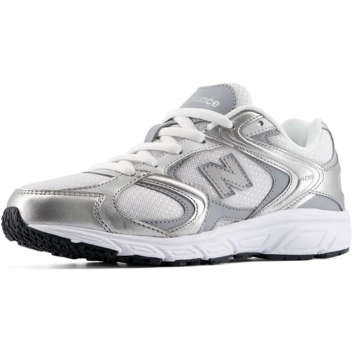 image:imageNew Balance Kids 408 Lace Sneaker Big KidSilver MetallicSlate Grey