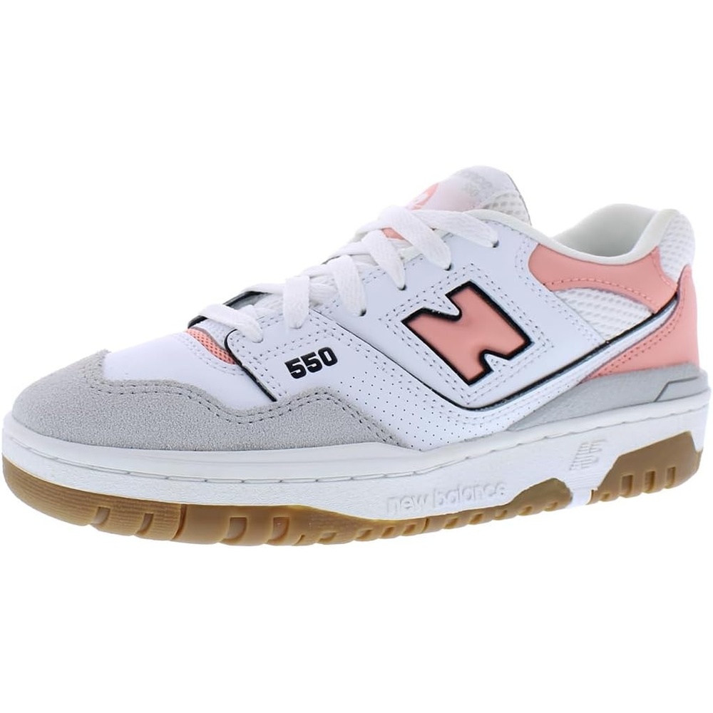 image:imageNew Balance Womens 550 SneakersGreyPinkWhite