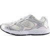 New Balance Kid’s 408 Bungee Lace Sneaker (Little Kid)(Light Silver Metallic/Pink Salt)