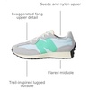 New Balance Kids 574 New-b V2 Familiar Ground Hook and Loop Sneaker(Aluminum Grey/Cyber Jade)