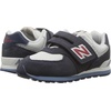 New Balance Kids 574 New-b V2 Familiar Ground Hook and Loop Sneaker(Navy/Red)