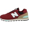 New Balance Kids 574 New-b V2 Familiar Ground Hook and Loop Sneaker(Nb Scarlet/Light Reef)