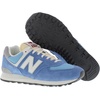 New Balance Kids 574 New-b V2 Familiar Ground Hook and Loop Sneaker(Sea Blue/Sky Blue/Royal Blue)