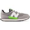 New Balance Kid’s Kids 237 Bungee Lace Sneaker(Shadow Grey/Pixel Green)