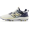 new balance Mens Cricket 10 Sneaker(White/Navy (115))