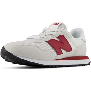 New Balance Kid’s 237 Bungee Lace Sneaker (Little Kid)(Grey Matter/Podium Red)