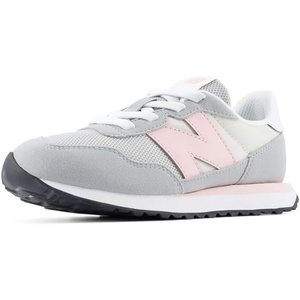 New Balance Kid’s 237 Bungee Lace Sneaker (Little Kid)(Raincloud/Pink Chalk)
