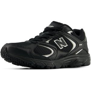 New Balance Kid’s 408 Bungee Lace Sneaker (Little Kid)(Black/Silver Metallic)