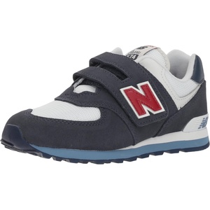 New Balance Kids 574 New-b V2 Familiar Ground Hook and Loop Sneaker(Navy/Red)