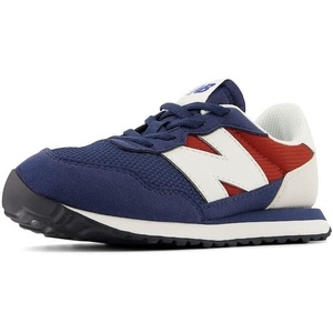 New Balance Kid’s Kids 237 Bungee Lace Sneaker(Nb Navy/Brick Red/White)