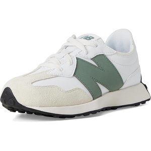 New Balance Unisex-Child 327 (Big Kid)(White/Dark Juniper)