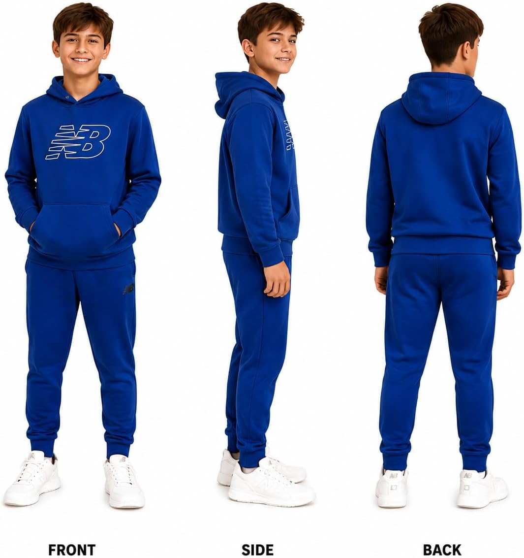 image:imageNew Balance Boys 2 Piece Fleece Pullover Hoodie amp Jogger Sweatpants 816Galaxy Blue