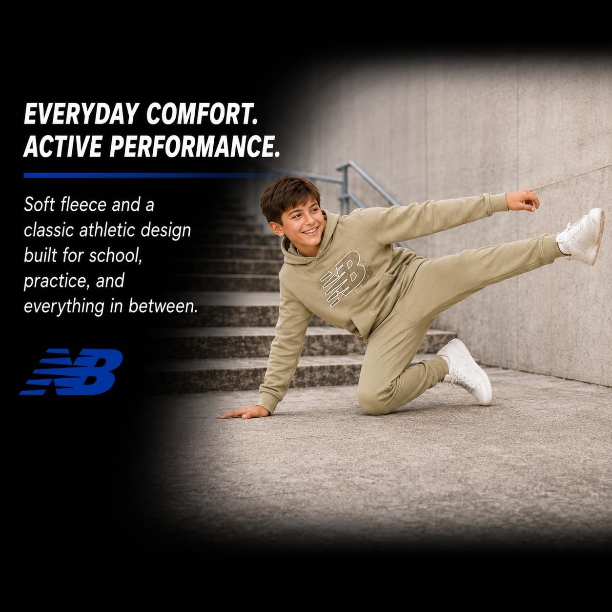 image:imageNew Balance Boys 2 Piece Fleece Pullover Hoodie amp Jogger Sweatpants 816New Green