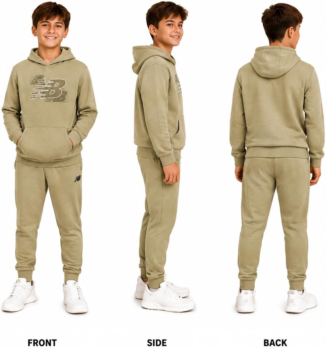 image:imageNew Balance Boys 2 Piece Fleece Pullover Hoodie amp Jogger Sweatpants 816New Green