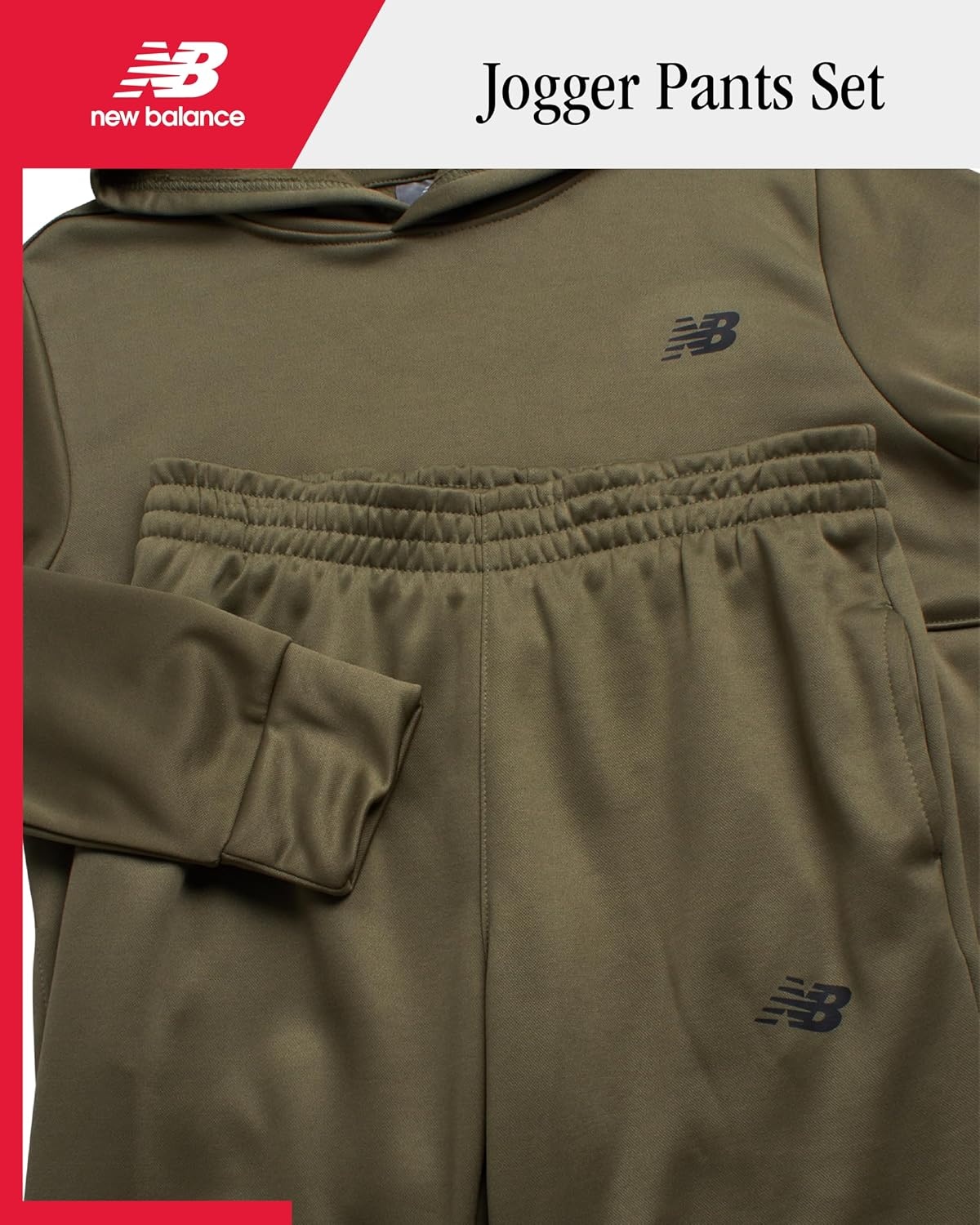 image:imageNew Balance Boys 2 Piece Tech Fleece Hoodie amp Jogger Sweatpants 2T16Dark Olive