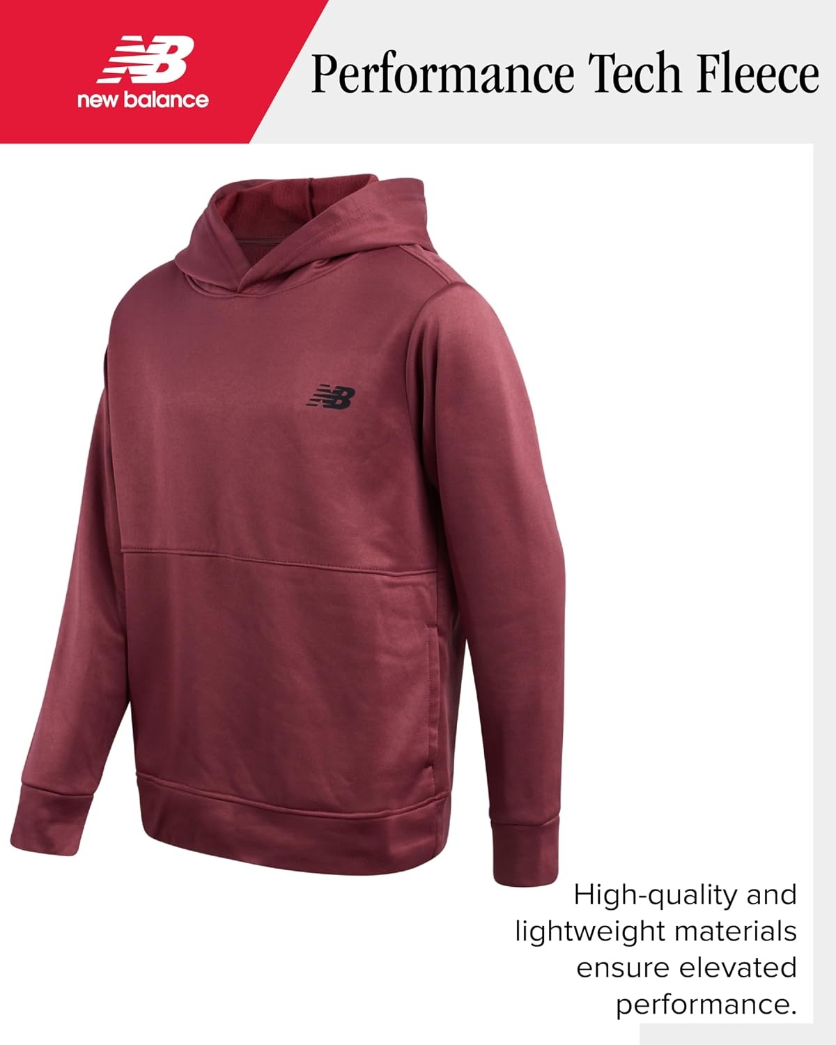 image:imageNew Balance Boys 2 Piece Tech Fleece Hoodie amp Jogger Sweatpants 2T16Washed Burgundy