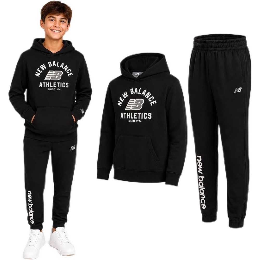 image:imageNew Balance Boys 2 Piece Fleece Pullover Hoodie amp Jogger Sweatpants 816New Black