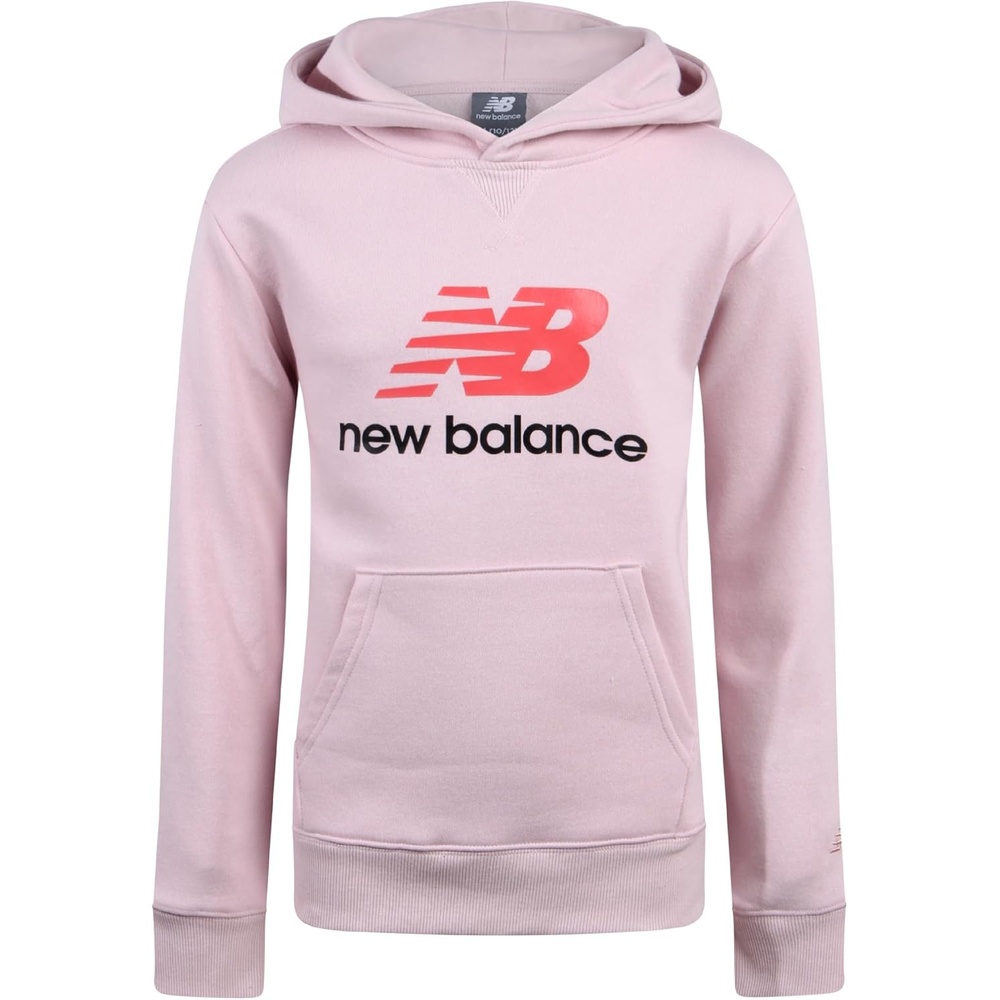 image:imageNew Balance Boys Lightweight Double Fleece Lined Pullover Hoodie 820Rose Sugar