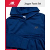 New Balance Boys 2 Piece Tech Fleece Hoodie & Jogger Sweatpants 2T-16(Galaxy Blue)