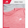 New Balance Boys Athletic Shirts, 2 Pack Lightweight Short Sleeve Tees(Red Space Raincloud)