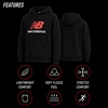 New Balance Boys Lightweight Double Fleece Lined Pullover Hoodie, 8-20(Deep Black)