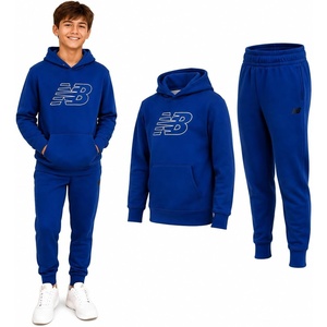New Balance Boys 2 Piece Fleece Pullover Hoodie & Jogger Sweatpants 8-16(Galaxy Blue)
