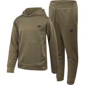 New Balance Boys 2 Piece Tech Fleece Hoodie & Jogger Sweatpants 2T-16(Dark Olive)